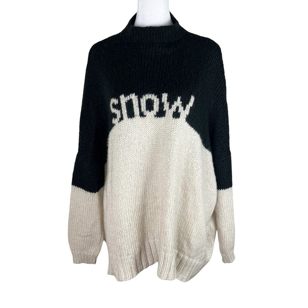 Wooden Ships SNOW Mohair Wool Sweater Modern Cozy Winter Layering Size M / L